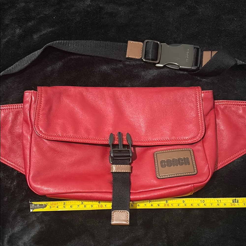 Coach Red Leather Men's Bag